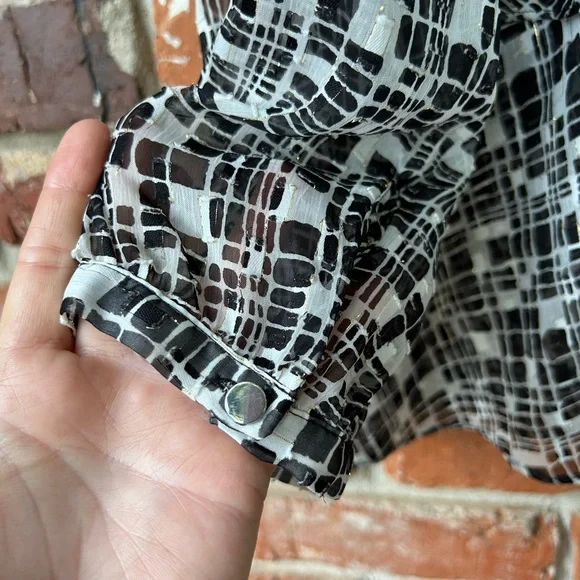 Chico’s Sheer Ruffled Neckline Blouse Size 3/XL - Picture 4 of 7